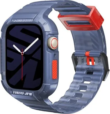 Imagen del producto de Skinarma Funda Y Protector De Pantalla 2 En 1 Para Apple Watch 45/44Mm, Color Azul Oscuro
