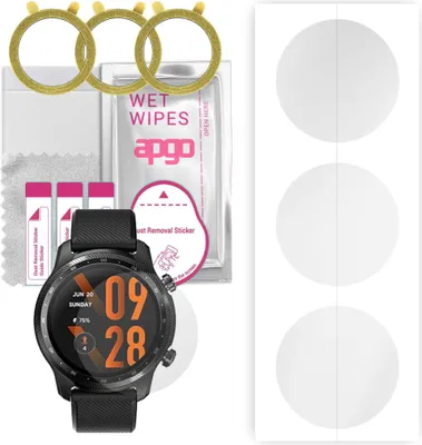 Produktbild von apgo 3 Stück Schutzfolie, klar, kompatibel mit Mobvoi TicWatch Pro 3 Ultra Smartwatch, Hydrogel Displayschutzfolie mit Positionierhilfe, Displayfolie, robust und kratzfest