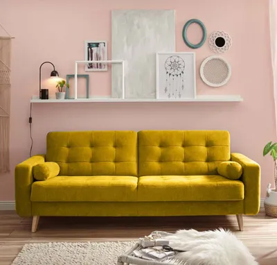 Produktbild von 3er-Sofa Fjord-P - mit Schlaffunktion - Narzisse