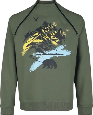 Produktbild von RED by EMP Herren oliv-grünes Sweatshirt mit seitlichen Reißverschlüssen L