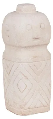 Obrázok produktu pre Dekoratívna soška z béžového betónu s kmeňovým motívom, 6,5 x 15 cm