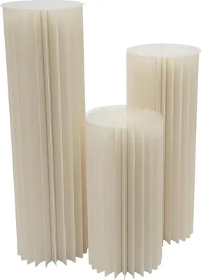 Produktbild von 3er Pack Faltbare Papiersäule - Zylindersockel Aus Karton - Blumen- Und Vasenständer - Tischdekoration Und Centerpiece Für Hochzeit - Weiß