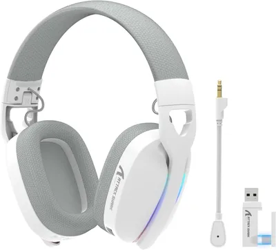 Produktbild von Gaming-Headset, BT, 2.4G, 3.5mm, RGB Faltbar, 7.1 Surround Sound Over-Ear Kopfhörer mit Abnehmbarem Geräuschunterdrückendem Mikrofon, für PC, Mobil