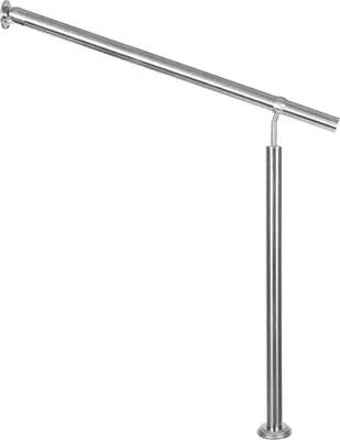 Produktbild von Edelstahl Handlauf Treppengeländer Geländer für Treppe Treppen mit Wandhalter seitliche Montage Wand Halterung Auswahl Länge mit Montagematerial Handläufe V2Aox, Länge:120 cm