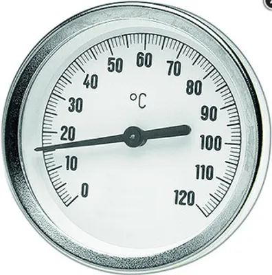Image de Watts Bimetall-Zeigerthermometer axial 0-120 GradC OR d= 63mm, Tauchhülse 50mm