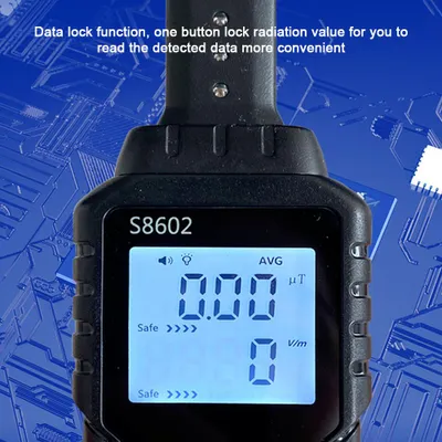 Zdjęcie produktu dla Przenośny cyfrowy dozymetr promieniowania 3 w 1, pole elektryczne, magnetyczne, temperatura, wielofunkcyjny detektor, tester do użytku domowego i biurowego, alarm dźwiękowy i świetlny
