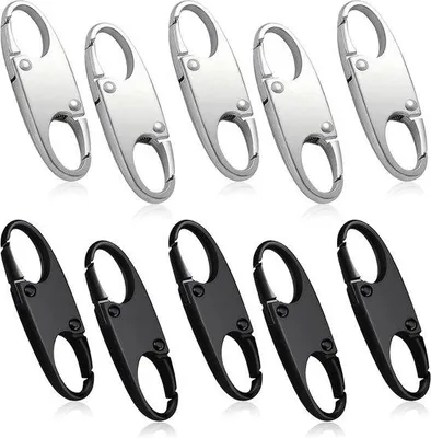 Produktbild von Schlösser mit Doppel-Opening und Diebstahlschutz für Rucksack und Reisegepäck - 10 Stück - Schwarz/Silber