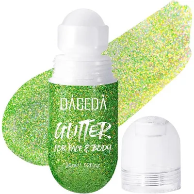 Produktbild von Glitter Gel Roll-on Grün Holografisch für Gesicht & Körper