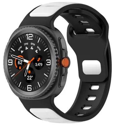 Produktbild von Für Samsung Galaxy Watch 8 / 8 Classic Reverse Buckle Two Color Silikon Armband Schwarz / Weiß