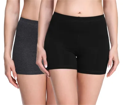 Produktbild von Merry Style Damen Shorts Radlerhose Boxershorts aus Viskose 2Pack MS10-283(Schwarz/Dunkelmelange (2Pack), S)
