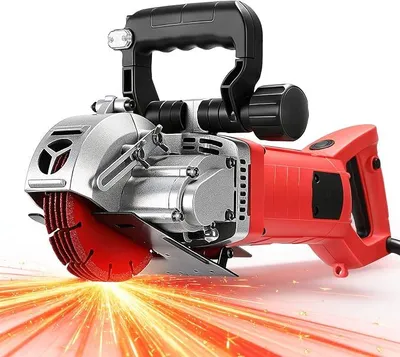 Imagen del producto de Fresa para paredes de 4200W con láser y arranque suave, fresa para ranuras y paredes con 6500 RPM, anchura de corte hasta 42 mm, profundidad de corte hasta 41 mm, disco de corte de 133 mm, apta para hormigón, ladrillo, mampostería y canalizaciones