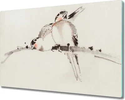 Produktbild von Coloray Herdabdeckplatte 80x52 cm Schneidebrett Kochplattenabdeckung Küchenbrett Hackbrett - Tier Vogel