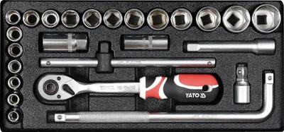 Image de Coffret de cliquets 1|2 pouces 25 pièces YT-12671