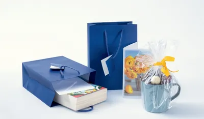 Produktbild von 5 SIGEL Geschenktaschen blau 17,0 x 23,0 cm