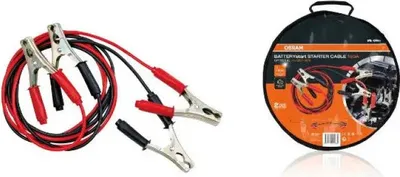 A product image showing a set of jumper cables and their packaging.