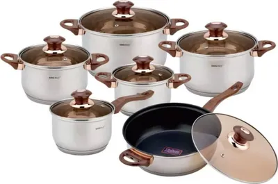 Image de Kinghoff ensemble de pots en acier 12 pcs. Rosegold KH1768