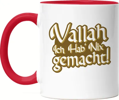 Produktbild von Vallah ich hab nix gemacht Tasse Rot Türkisch Arabisch Lustig Spruch Humor Statement