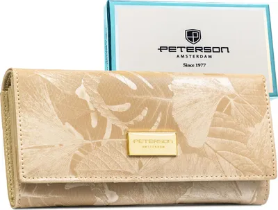 Imagen del producto de Cartera de cuero y poliuretano Damen, modelo PTN PS401-MLF-2487, color beige