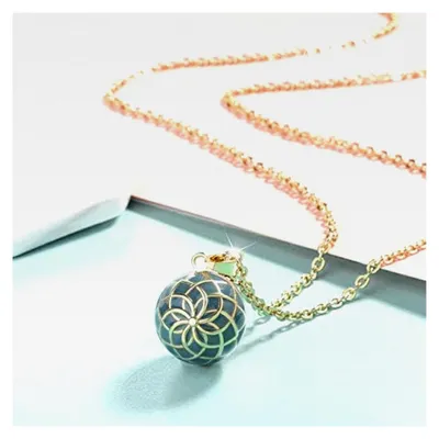 Produktbild von Klangkugel für Schwangere mit Kette, Vintage Engelsrufer Halskette, Geschenk für werdende Mütter