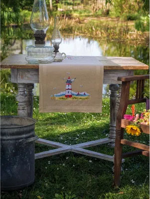 Zdjęcie produktu dla Zestaw do haftu krzyżykowego Vervaco obrus "Leuchttürme", 40x100cm