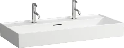 Image de LAUFEN Kartell lavabo à encastrer, 2 trous pour robinet, avec trop-plein, 1000x460mm, H8103377571071