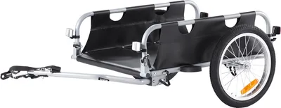 Image de Remorque de vélo, capacité de charge de 45 kg, remorque de transport, pliable et rangeable, fermeture rapide avec attache universelle, roues de 41 cm, réflecteurs sûrs, convient aux roues de vélo de 558,8-711,2 mm