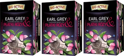 Produktbild von Earl Grey Tee mit Rosenblüten 3x 20 Teebeutel - loser Schwarztee - Big-Active