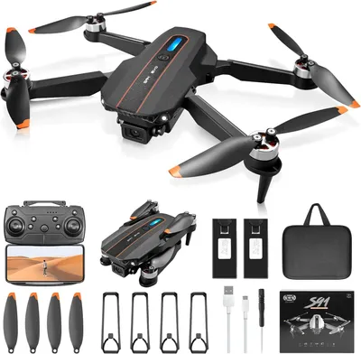 Produktbild von Drohne mit Kamera, RC Quadcopter, Faltbare FPV Drone, 1080P Dual-Kamera, 360° Hindernisvermeidung, Gestensteuerung, WLAN