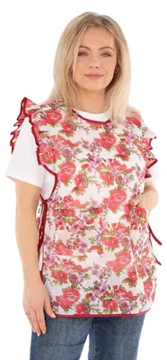 Produktbild von Chasuble Schürze mit Rüsche geblümt 2 Taschen seitlich bindbar, Größe:XXL, Modell:Dessin 1