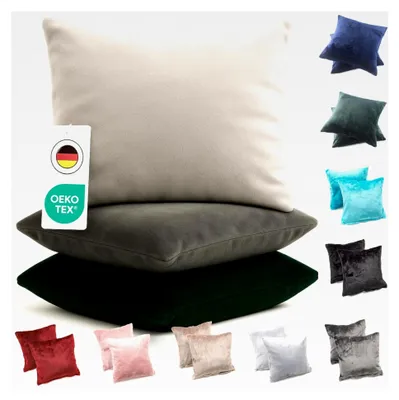 Produktbild von Set aus 2 Kissenbezügen Cashmere Touch Fleece, Größe: 2x 80x80 cm, Farbe: GRAU
