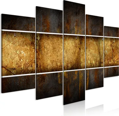 Produktbild von Leinwandbilder 200x100 cm f-A-0875-b-m Vlies Leinwandbild 5 tlg Kunstdruck modern Wandbilder XXL Wanddekoration Design Wand Bild BLÄTTER ABSTRAKT