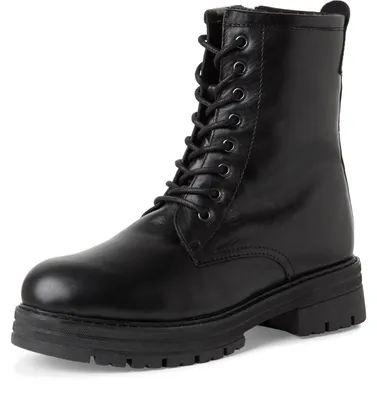 Immagine prodotto di Stivali da donna con lacci, senza tacco, in pelle, modello invernale, colore nero, taglia 3