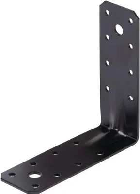 Produktbild von Schwerlast-Winkelverbinder m. Sicke 125x125x45 mm schwarz kunststoffbeschichtet 1 Stück
