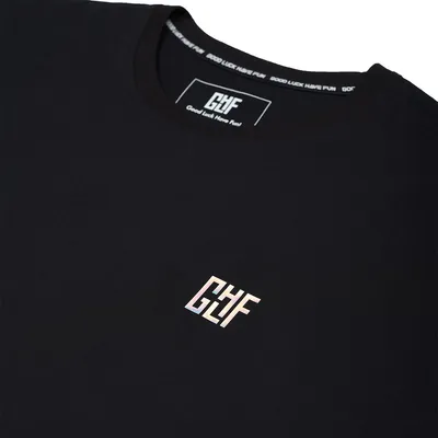 Zdjęcie produktu dla FragON – koszulka oversize z holograficznym logo, czarna, rozmiar S/M