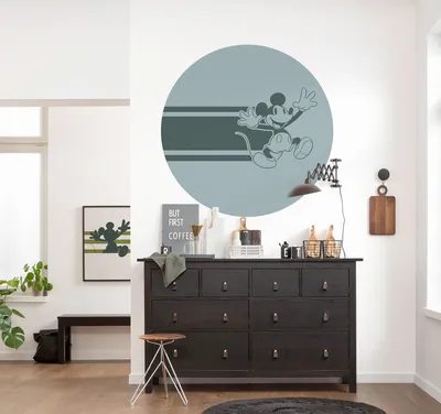 Produktbild von Komar Vlies Fototapete / Wandtattoo selbstklebend - Mickey Bonjour  - Größe: 125 x 125 cm (Breite x Höhe) - 1 Stück, Disney, Kinderzimmer