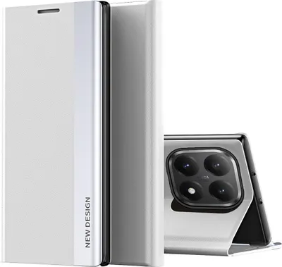 Produktbild von Hülle für Xiaomi 15T, Kunstleder Magnetisch Klapp Stand Schutzhülle Weiß