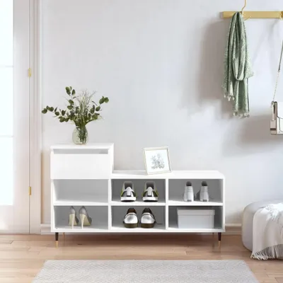 Immagine prodotto di vidaXL Portascarpe bianco 102x36x60 cm Materiale a base di legno