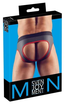 Zdjęcie produktu dla Svenjoyment Jockstrap XL czarno-czerwony z zamkiem i otwartym tyem