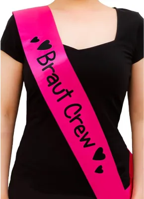 Produktbild von Oblique Unique Schärpe Braut Crew JGA Junggesellinnenabschied Hen Party pink