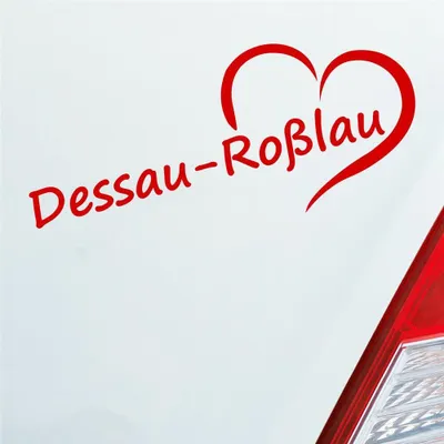 Produktbild von Auto Aufkleber Dessau-Roßlau Herz Stadt City Liebe 18,5x8 cm Rot Sticker Heckscheibenaufkleber