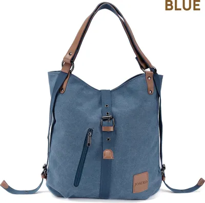 Produktbild von JOSEKO Rucksack mit verstellbarer Lederschnalle – Stilvoller Canvas-Rucksack für Damen & Herren, ideal für Freizeit, Reisen & Alltag