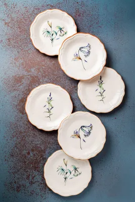 Obrázok produktu pre Hermia Concept, kvalitná súprava dezertných tanierov (6 kusov) vyrobená zo 100% porcelánu, priemer 21 cm