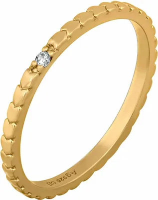 Produktbild von cai Ring 925/- Sterling Silber vergoldet Herzen Zirkonia Stacking