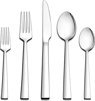 Produktbild von Besteckset 60-teilig, Edelstahl, für 12 Personen, spülmaschinenarm, für Familienessen