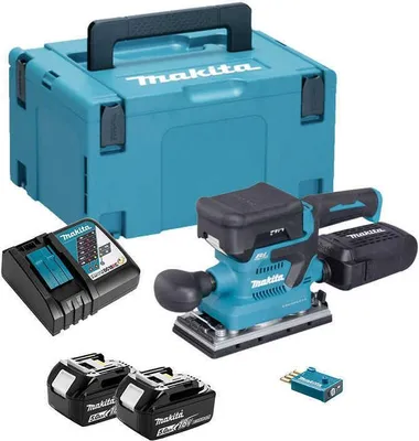 Image de Ponceuse vibrante 18V 93x185 mm Bluetooth AWS - MAKITA - avec 2 batterie 18V 5.0Ah - chargeur- MakPac - DBO381RTJU
