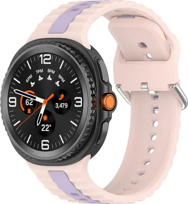 Produktbild von Für Samsung Galaxy Watch 8 / 8 Two Color Silikon Ersatz Smart Watch Armband Rosa / Lila