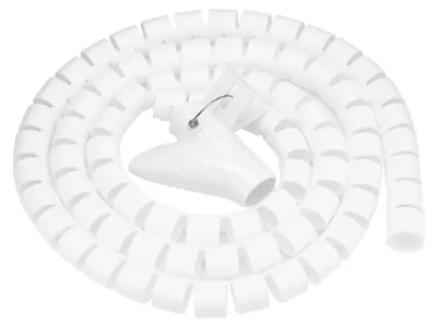 Produktbild von Flexibler Spiralschlauch-Kabel-Organizer, Drahtwickel-Kabelschutz, Aufbewahrung, Weiß, 1,5 m x 22 mm