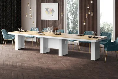 Produktbild von Design Esstisch Tisch HLA-111 Hochglanz XXL ausziehbar 160 bis 400 cm
