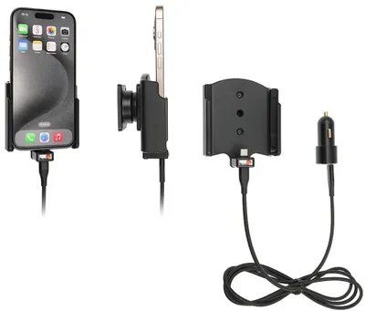 Produktbild von Brodit Gerätehalter 721369 mit Ladefunktion - für Smartphones - Apple iPhone 15, Apple iPhone 15 Pro