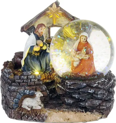 Productafbeelding van MagicHome kerstdecoratie, Bethlehem, 2 LED-lampjes, warm wit licht, 2xAAA batterijen, voor binnen gebruik, 11x9,50x10 cm. Verpakking met 6 stuks. 6 stuks